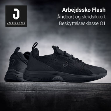 Arbejdssko Flash – åndbare og skridsikre med beskyttelsesklasse O1