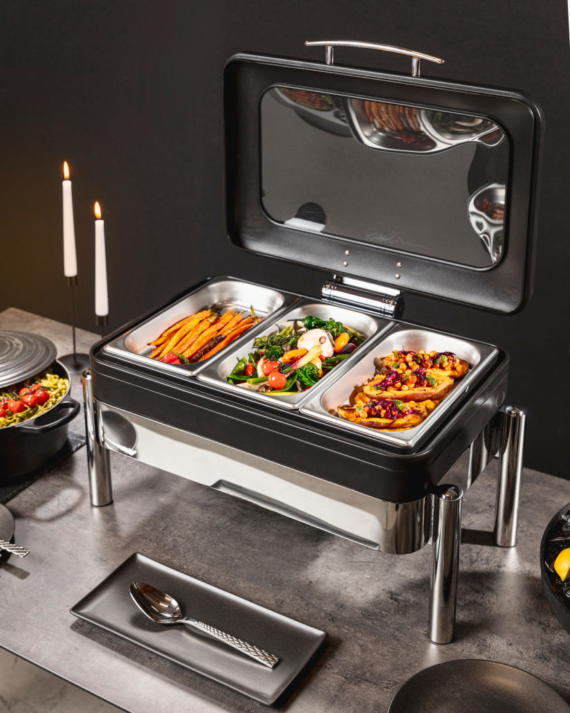 Khay inox dùng nồi hâm