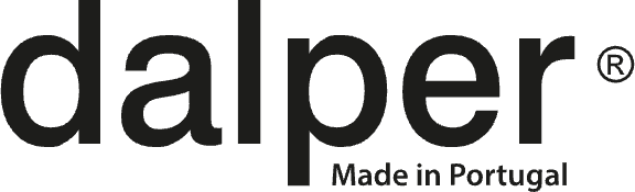 Varemerkelogo fra dalper i svart: dalper Made in Portugal