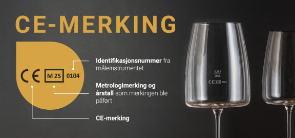 Eksempel på glass med CE-merking