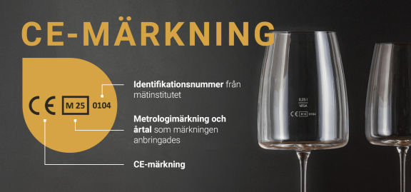 Exempel på ett glas med ce-märkning