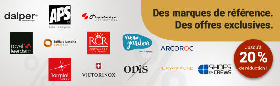 Des marques de référence, Des offres exclusives - Jusqu'a 20 % de réduction !